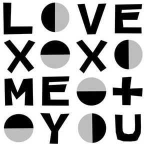 love typography // black and white minimal love xoxo heart valentines day 