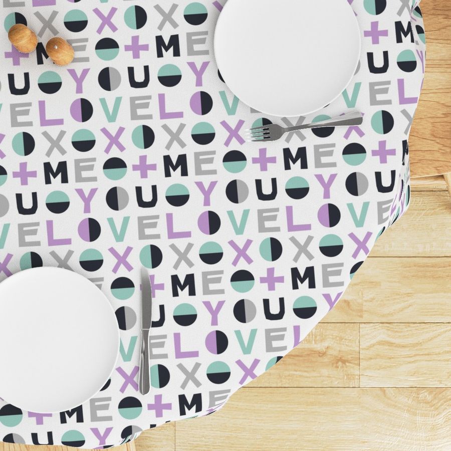 love typography // mint lilac valentines grey love hearts valentines 