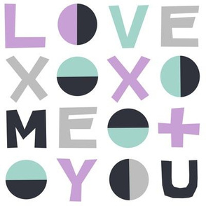 love typography // mint lilac valentines grey love hearts valentines 