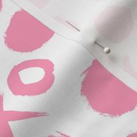 xoxo // bubblegum pink hearts dots xoxo valentines love hearts pink fabric