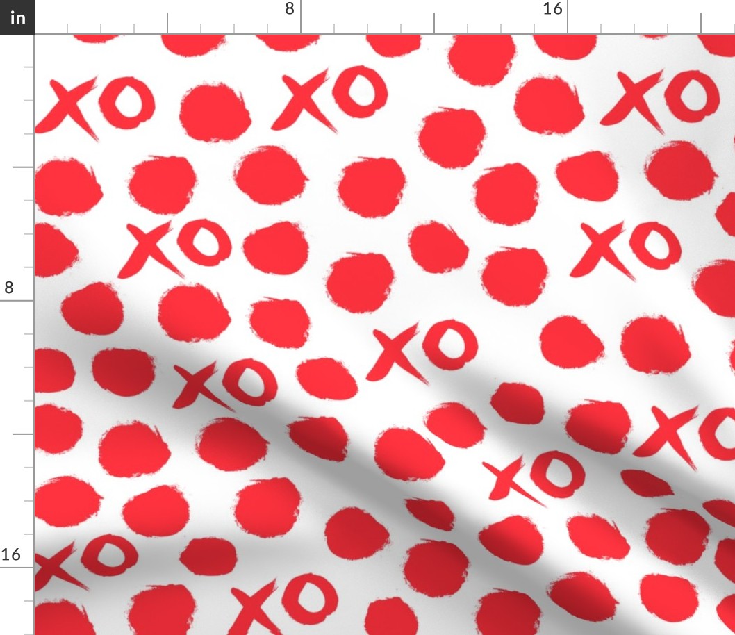 xoxo // red valentines heart love design for textiles and wallpaper