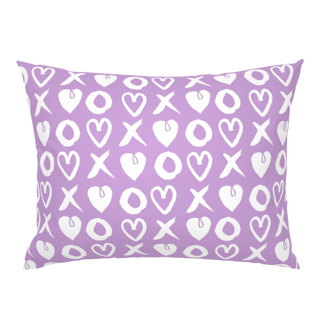 xoxo hearts // lilac pastel purple xoxo hearts love valentines repeating illustration print