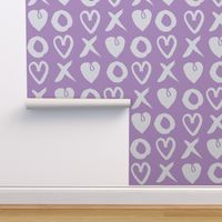 xoxo hearts // lilac pastel purple xoxo hearts love valentines repeating illustration print