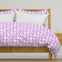 xoxo hearts // lilac pastel purple xoxo hearts love valentines repeating illustration print