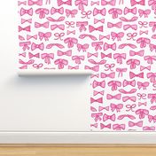 bows // pink beauty fashion print for cute little sweet girls in pinks illustration pattern