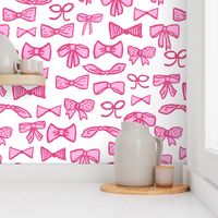 bows // pink beauty fashion print for cute little sweet girls in pinks illustration pattern