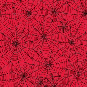 Spidersweb - black on red