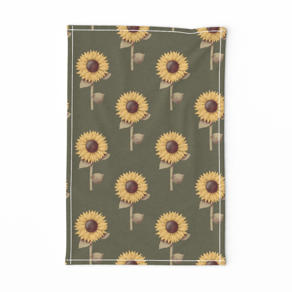 Golden Sunflowers Prim Style