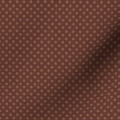 Prim Polka Dots on Dark Rust Brown