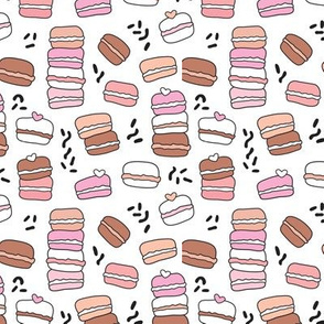 Sweet candy time macarons hand drawn illustration cooky pattern