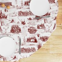 Red Toile on white BG