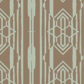 Modern Tribal Vertical Stripe in Brown and Blue