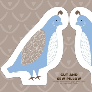 quail cut and sew fat quarter pillow