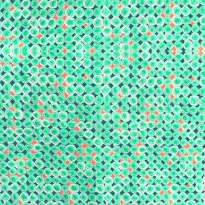 vintage percale dots-blue green