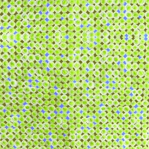 vintage percale dots-yellow green