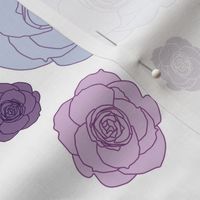 roses in purple, lavender and lime