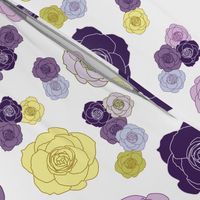 roses in purple, lavender and lime