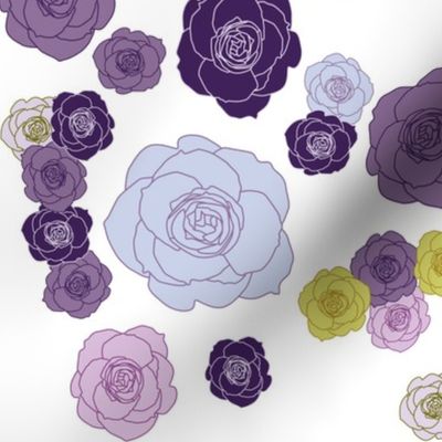 roses in purple, lavender and lime