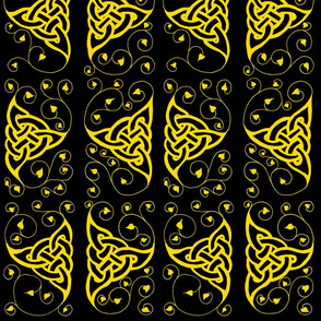 triknot leafy border 1 gold & black