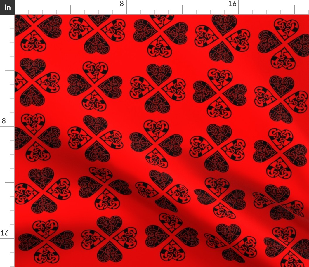 celtic hearts 1 red & blk