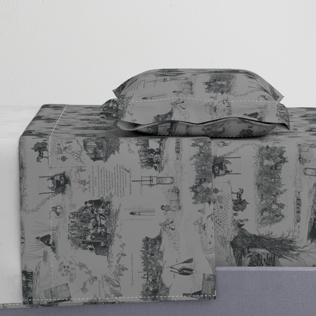 Charcoal Toile on a Grey BG