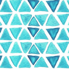 Teal Watercolor Triangles
