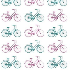 Retro Bicycles // Teal & Pink