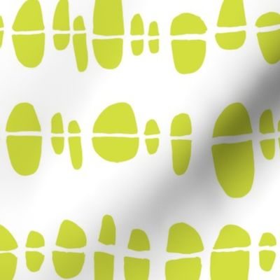 Abstract Shapes in a Line - Lime Green Circles