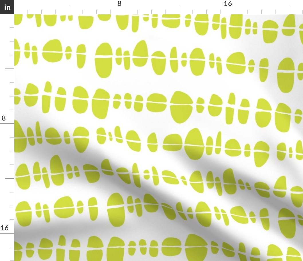 Abstract Shapes in a Line - Lime Green Circles