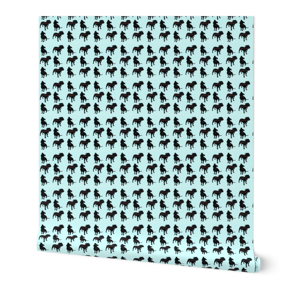 Staffie rescue adoption fabric_blue