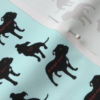 Staffie rescue adoption fabric_blue