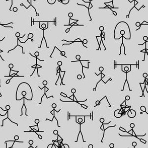 Sporty Stickman on Grey