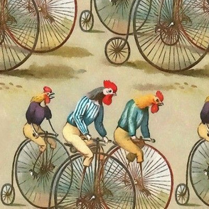 Vintage Cycling Roosters