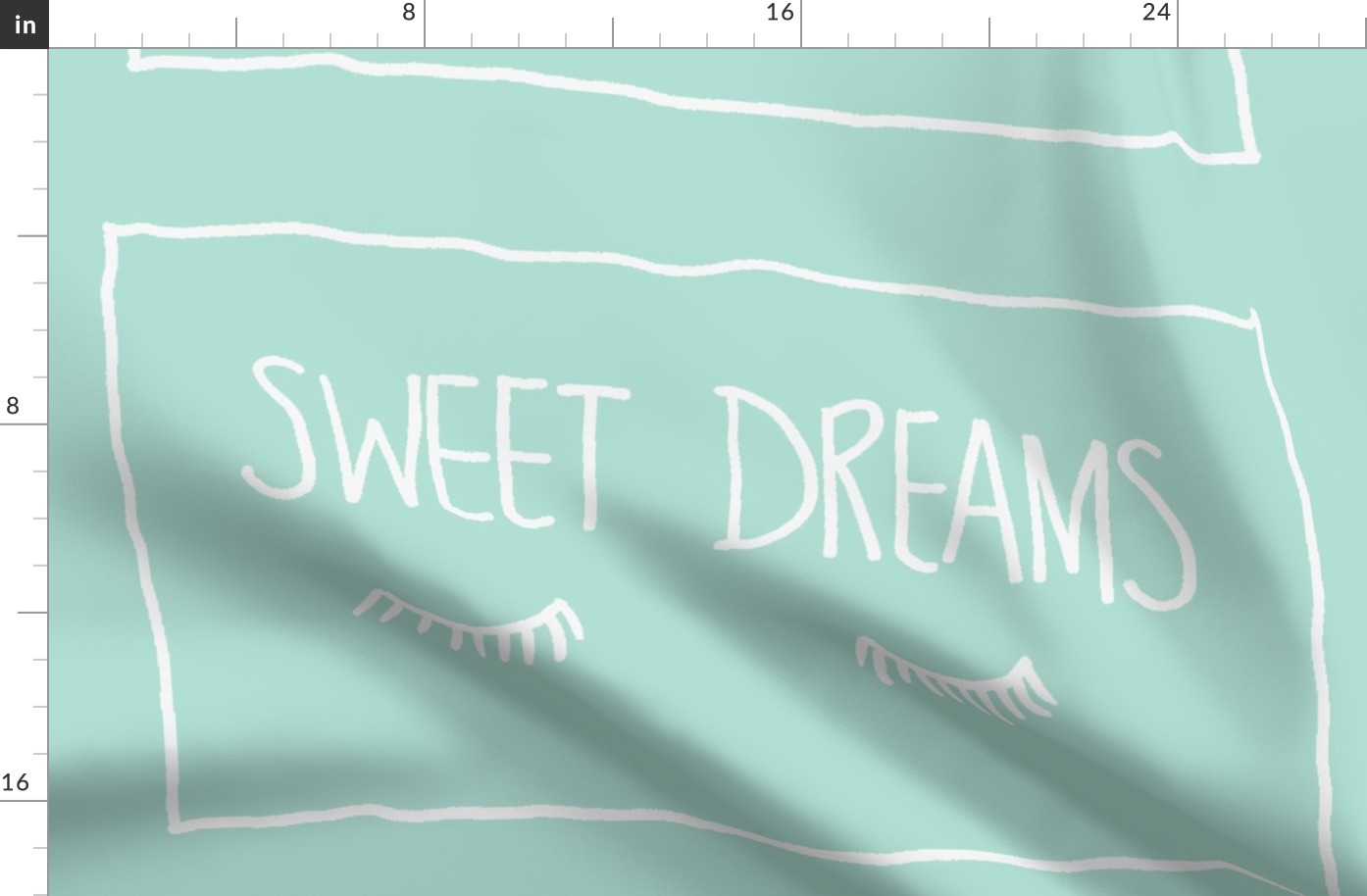 Sweet Dreams Pillowcase panel pair in Mint