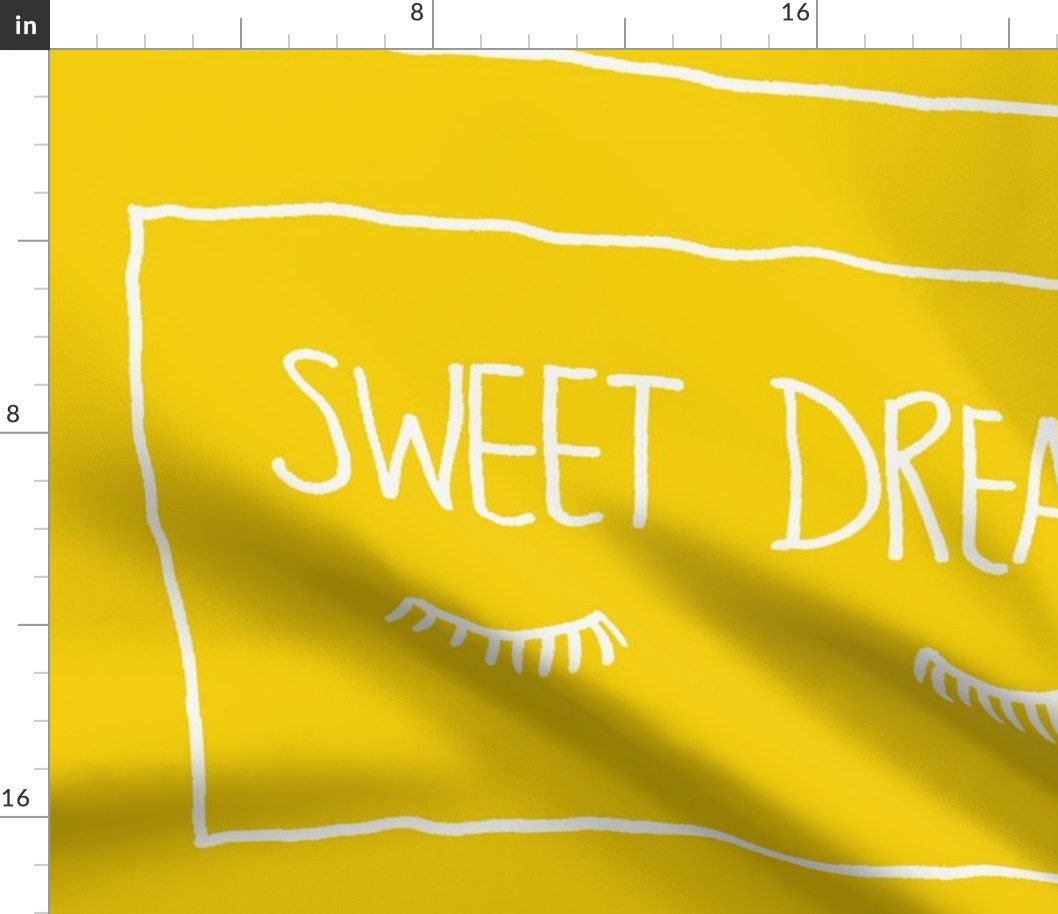 Sweet Dreams Pillowcase pair yellow