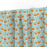 Colorful retro foxes fun kids illustration woodland theme soft pastel mint orange