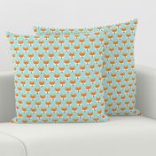 Colorful retro foxes fun kids illustration woodland theme soft pastel mint orange