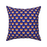 Colorful retro foxes fun kids illustration woodland theme blue orange