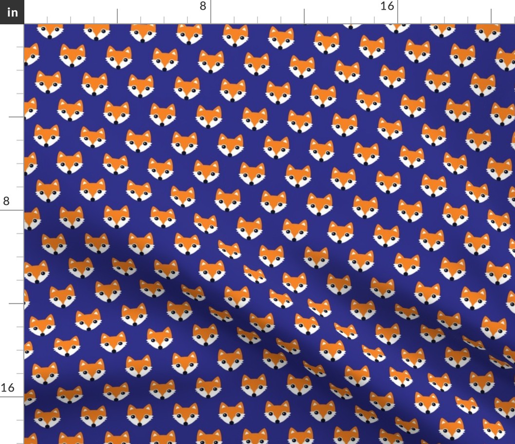 Colorful retro foxes fun kids illustration woodland theme blue orange