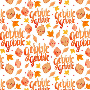Watercolor Gobble Gobble Turkey