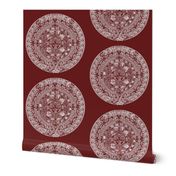 Aztec Calendar on Maroon // Small 