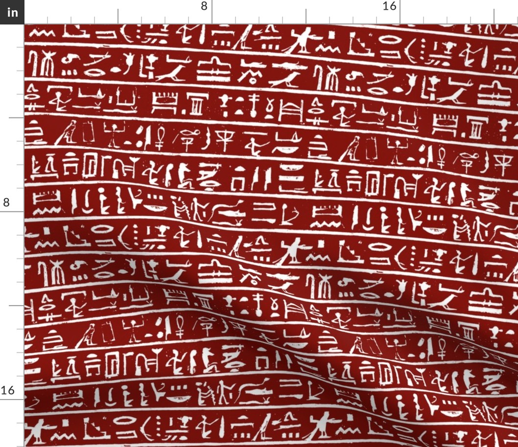 Hieroglyphics on Maroon // Small