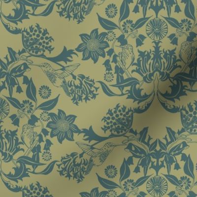 Hummingbird Damask #3