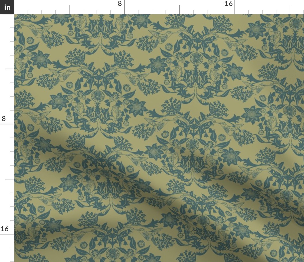 Hummingbird Damask #3