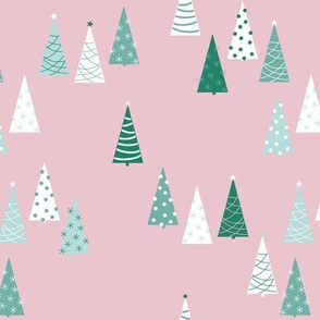 The pink Christmas forest