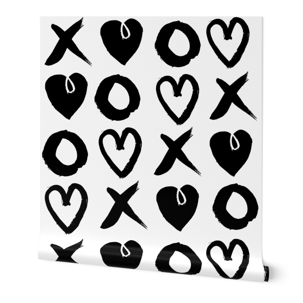 valentines xoxo // hearts xoxo black and white mini valentines print