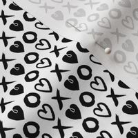 valentines xoxo // hearts xoxo black and white mini valentines print