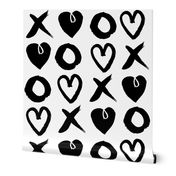 valentines xoxo // hearts xoxo black and white mini valentines print