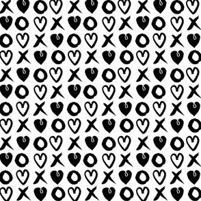 valentines xoxo // hearts xoxo black and white mini valentines print