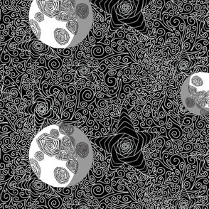 Moon And Stars Monochrome